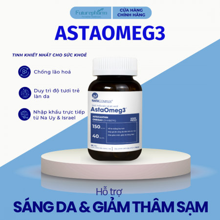 AstaOmeg3 hỗ trợ sáng da, giảm thâm sạm và duy trì làn da tươi trẻ